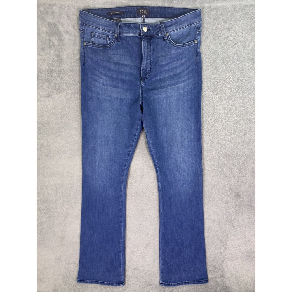 NYDJ Jeans Womens 12 Blue Bootcut Slim Medium Wash Denim Lift Tuck Silhouette